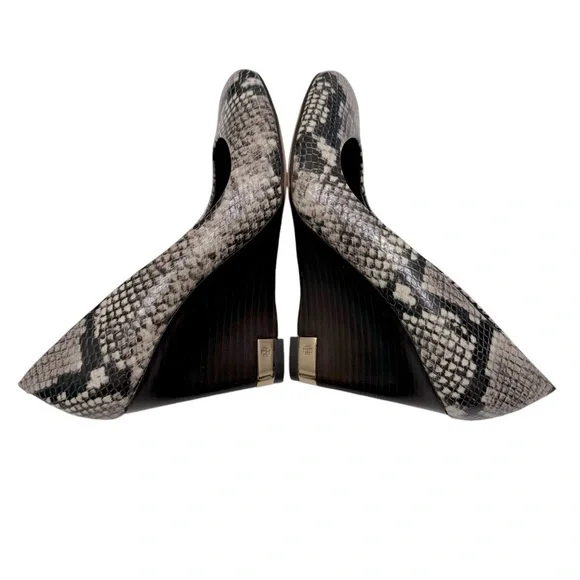 TORY BURCH Astoria Snakeskin Print Wedge Shoe Sz 8 - Picture 4 of 13